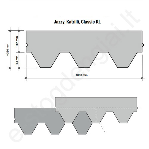 Bituminės čerpelės Katepal Katrilli Ruda 10143, 3 m²/pak