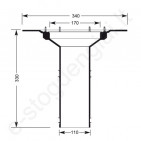 Įlaja plokščiam stogui Super Surefix, Ø110 mm, 330 mm, vnt