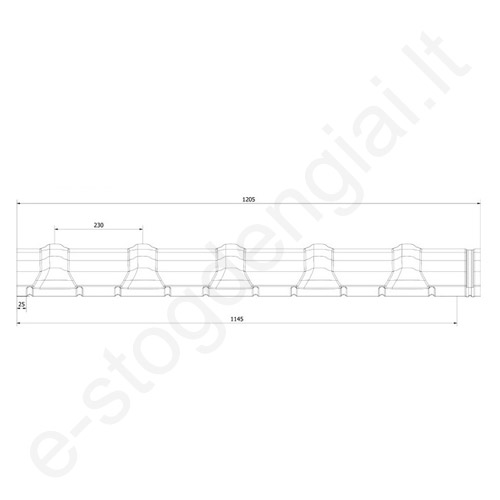 Budmat pusapvalis kraigas GS-LUX 0,70 mm, L=1205 mm, D-Matt Plus Ruda (RAL 8017), vnt