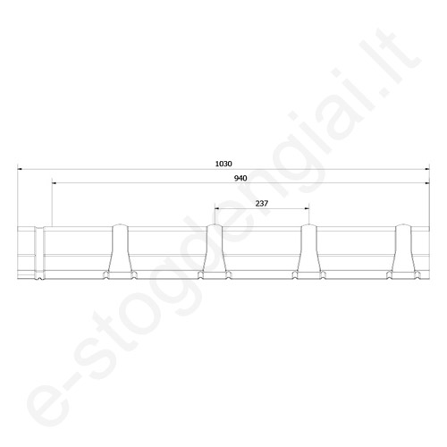 Budmat pusapvalis kraigas GSC-TOP 0,50 mm, L=1030 mm, Ideal-Satin T.Antracito (534), vnt