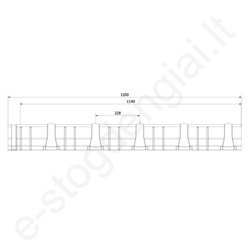 Budmat pusapvalis kraigas GSM-TOP 0,50 mm, L=1950 mm, Ideal-Satin Ruda (435), vnt