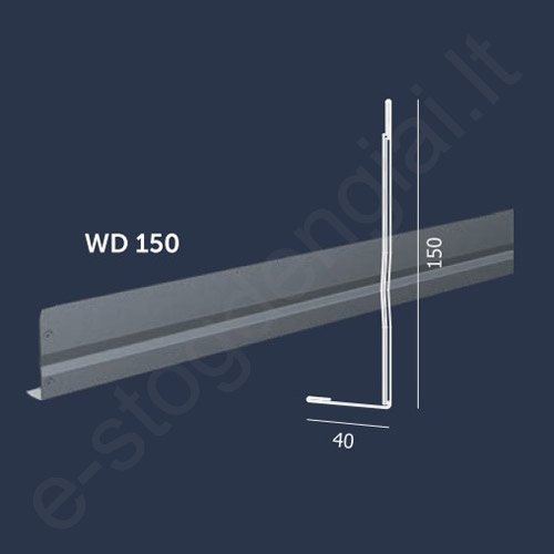 Budmat apatinė vėjalentė WD 150 kairinė, 0,50 mm, L=1200 mm, Ideal-Matt, vnt