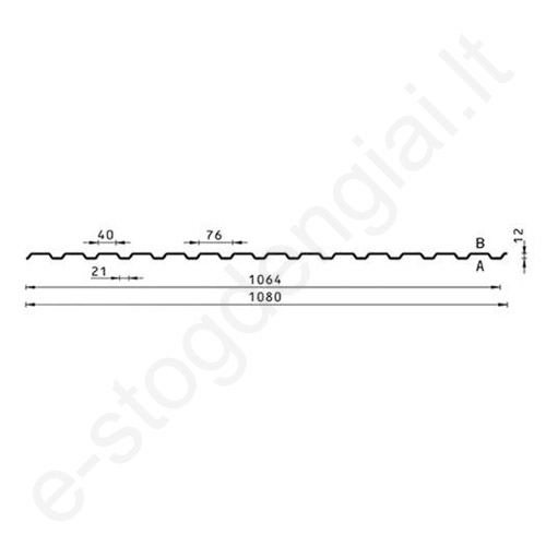 Trapecinis profilis Budmat TRB-12, 1064 mm, Alucinkas, m²