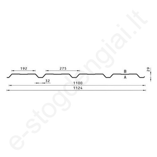 Trapecinis profilis Budmat TRB-30, 0,50 mm, 1100 mm, X-matt, m²