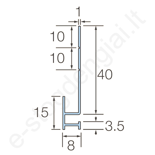 Cedral Click horizontalus pradžios profilis L=3 m, vnt