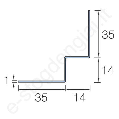 Cedral Click vidinio kampo profilis C02 Vanilės balta L=3 m, vnt