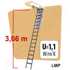 Fakro laiptai LMP 60x144 h=3,66m sudedami metaliniai