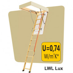 Fakro palėpės laiptai LWL LUX 70x120 h=2,8m sudedami mediniai
