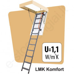 Fakro laiptai LMK Komfort 60x130 h=2,8m metaliniai KLASIKINIAI