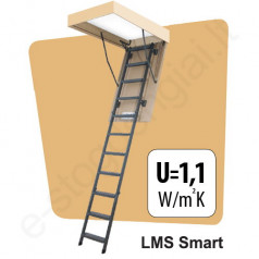 Fakro laiptai LMS Smart 70x120 h=2,8m metaliniai EKONOMIŠKI