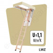 Palėpės laiptai Fakro LWZ 70x140 h=2,8m mediniai su metaliniu rėmu