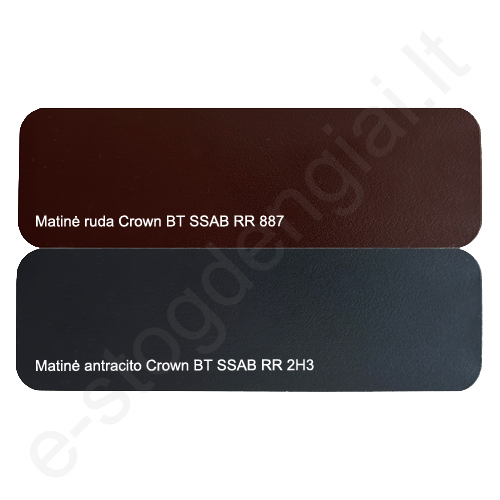 Modulinė čerpė Hanbud Moderno 0,50 mm, 720x1210 mm (0,805 m²) Antracito Crown BT SSAB (RR 2H3), vnt