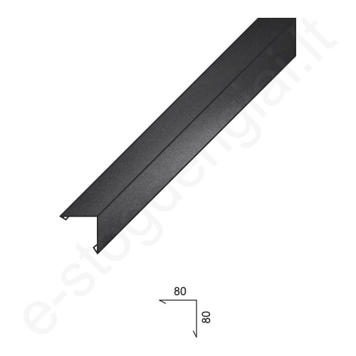 Hanbud išorinis kamino kampas 0,50 mm, 80x80 mm, L=2 m, Matinė T.Pilka PolarMAT (RAL 7016*), vnt