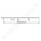 Hanbud trapecinė skarda kaminui T7, 0,50 mm, 1220x2000 mm (2,37 m²) Matinė T.Ruda (RAL 8019), vnt