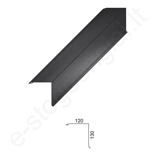 Hanbud skardinė vėjalentė 0,50 mm, 120x130 mm, L=2 m, Blizgi Balta (RAL 9010), vnt