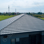 Modulinė čerpė Hanbud Moderno 0,50 mm, 720x1210 mm (0,805 m²) Blizgi Sidabrinė (RAL 9006), vnt