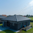 Modulinė čerpė Hanbud Moderno 0,50 mm, 720x1210 mm (0,805 m²) Blizgi T.Sidabrinė (RAL 9007), vnt