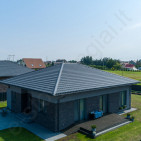 Modulinė čerpė Hanbud Moderno 0,50 mm, 720x1210 mm (0,805 m²) Blizgi Balta (RAL 9010), vnt