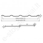 Modulinė čerpė Hanbud Retto 0,50 mm, 720x1180 mm (0,77 m²) Antracito Crown BT SSAB (RR 2H3), vnt