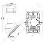 Wirplast ventiliacinis kaminėlis Ø125 mm neapšiltintas K91 universalus trapecinei dangai Hanbud, vnt