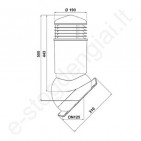 Wirplast ventiliacinis kaminėlis Ø125 mm apšiltintas K95-S prie Moderno T.Ruda (RAL 8019), vnt