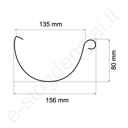 Latakas 135/90 L=3 m, Magnelis Flamingo plieninis, vnt