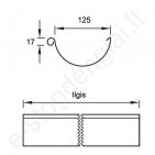 Latakas Ruukki 125/90 L=3 m, Baltas (RR 20) plieninis, vnt