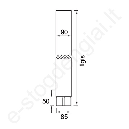 Lietvamzdis Ruukki 125/90 L=2,5 m, Baltas (RR 20) plieninis, vnt