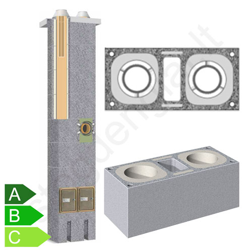 Kaminai Schiedel Absolut Ø160+V+180 h=11,00 m, kompl