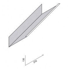 Viršutinis kamino sijonas 0,50 mm, 130x270 mm, L=2 m, Blizgus Sidabro (RAL 9006), vnt