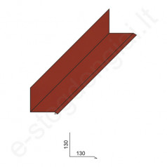 Vidinis kampas 0,50 mm, 130x130 mm, L=2 m, Blizgus Vyšnių raudonumo (RAL 3009), vnt