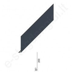 L formos lankstinys 0,50 mm, 200x30 mm, L=2 m, Blizgus Antracito (RAL 7016), vnt