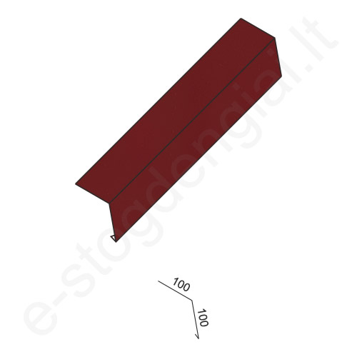 Laštakis 0,50 mm, 100x100 mm, L=2 m, Blizgus Vyno raudonumo (RAL 3005), vnt