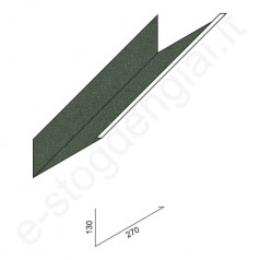 Viršutinis kamino sijonas 0,50 mm, 130x270 mm, L=2 m, Matinis Žalias (RAL 6020), vnt