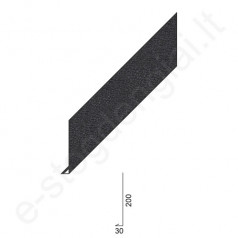 L formos lankstinys 0,50 mm, 200x30 mm, L=2 m, Matinis Juodas (RAL 9005), vnt