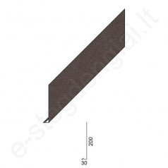 L formos lankstinys 0,50 mm, 200x30 mm, L=2 m, Matinis Tamsus rudas (RAL 8019), vnt
