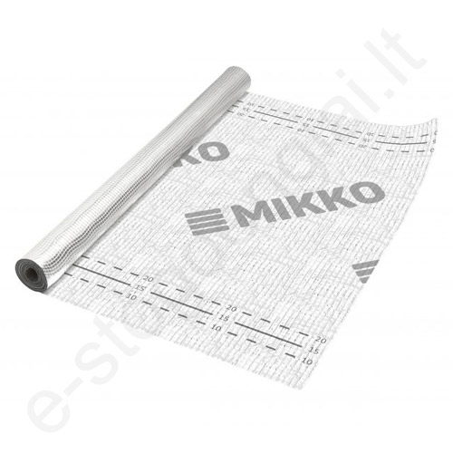 Metalizuota garo izoliacinė plėvelė Mikko Alu Standart, 90 g/m², 75 m²/rul