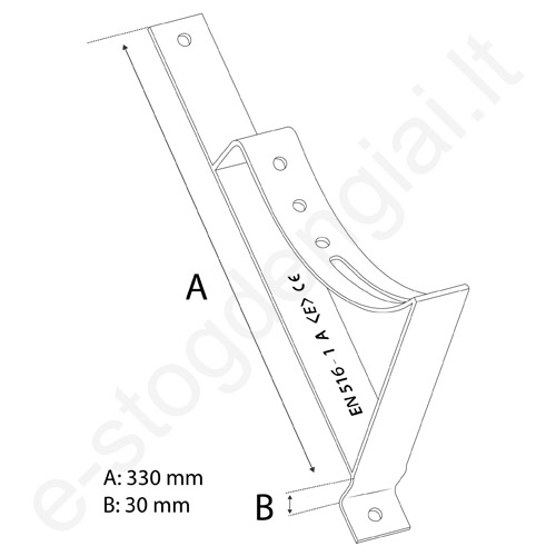 Apžvalgos aikštelės laikiklis plieninėms čerpėms Eurovent Support Metal 330/30, cinkuotas, vnt