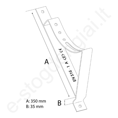 Apžvalgos aikštelės laikiklis plieninėms čerpėms Eurovent Support Metal 350/35, juodas, vnt