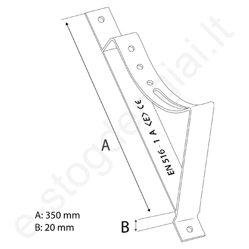 Apžvalgos aikštelės laikiklis plieninėms čerpėms Eurovent Support Metal 350/20, tamsus rudas, vnt