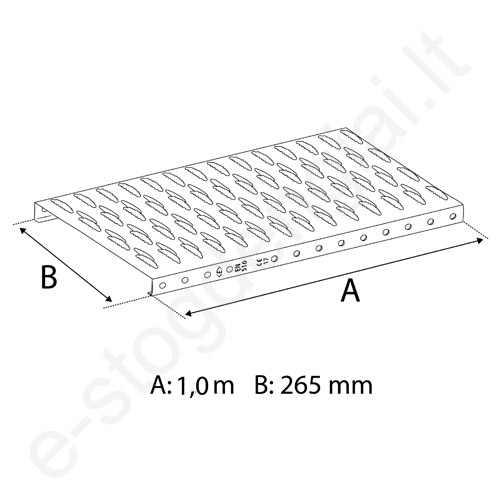 Apžvalgos aikštelė Eurovent Platform, L=1,0 m, antracito, vnt