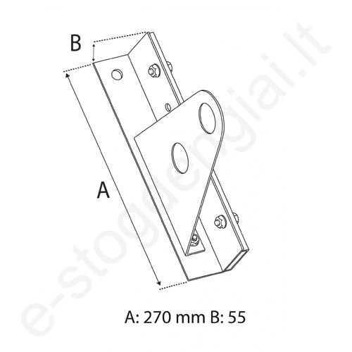 Sniego užtvaros laikiklis klasikinei dangai Eurovent Fix Metal Flat, grafito, vnt