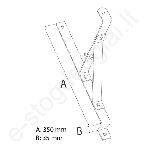 Sniego tvorelės laikiklis čerpinei plieninei dangai Eurovent Fix Metal 350/35, cinkuotas, vnt