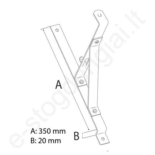 Sniego tvorelės laikiklis čerpinei plieninei dangai Eurovent Fix Metal 400/20, cinkuotas, vnt