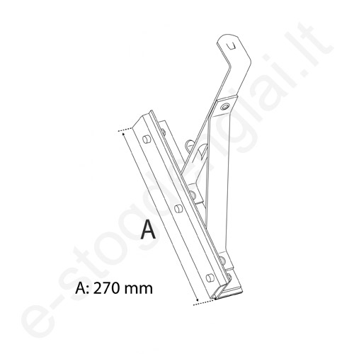 Sniego tvorelės laikiklis klasikinei dangai Eurovent Fix Metal Flat, juodas, vnt