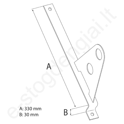 Sniego užtvaros laikiklis plieninei čerpei Eurovent Fix Tube Metal 330/30, tamsus rudas, vnt