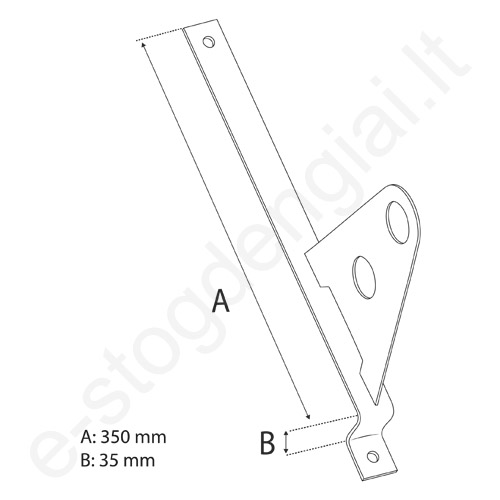 Sniego užtvaros laikiklis plieninei čerpei Eurovent Fix Tube Metal 350/35, raudonas, vnt