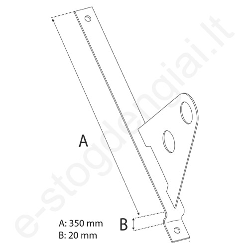 Sniego užtvaros laikiklis plieninei čerpei Eurovent Fix Tube Metal 350/20, tamsus rudas, vnt