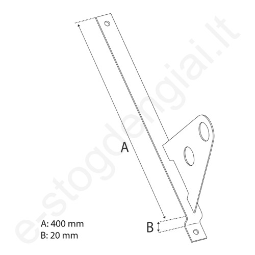 Sniego užtvaros laikiklis plieninei čerpei Eurovent Fix Tube Metal 400/20, grafito, vnt