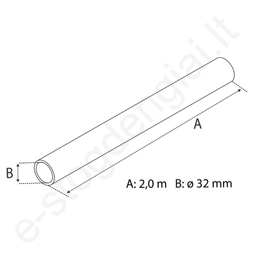 Sniego užtvaros vamzdis Eurovent Tube L=2 m, juodas, vnt